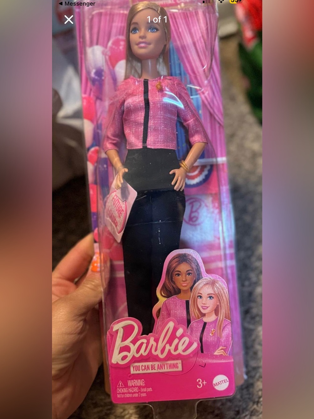 Barbie Pink Jacket Black Skirt Doll